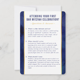 Invitation BAR MITZVAH informations de service conseil bleu o