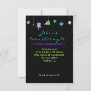 INVITATION BAR MITZVAH LETTRES HÉBRAÏQUES SUSPENDU