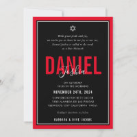 BAR MITZVAH moderne athlétique audacieux rouge rou
