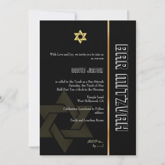 Invitation Bar Mitzvah/noir/or