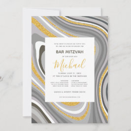 Invitation Bar Mitzvah Parties scintillant moderne Agate Invi
