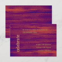 Bar Mitzvah Plum et Orange Techno Streaks RSVP