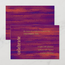 Bar Mitzvah Plum et Orange Techno Streaks RSVP