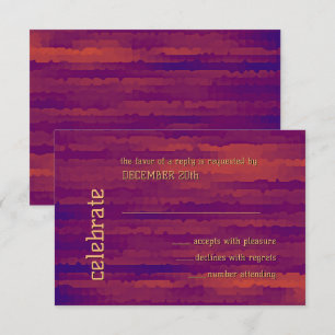 Invitation Bar Mitzvah Plum et Orange Techno Streaks RSVP