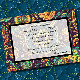 Invitation Bar Mitzvah Résumé Design coloré