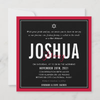 BAR MITZVAH sport moderne nfl football noir rouge