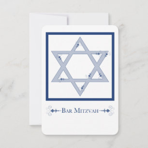 Invitation bar mitzvah (star de david elegance)