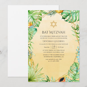 Invitation Bar Mitzvah Tropical Géométrique Exotique