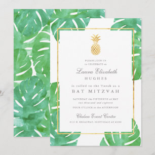 Invitation Bar Mitzvah Tropicale Ananas
