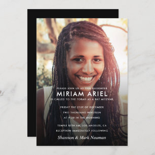 Invitation Bar moderne Mitzvah ou photo Bat mitzvah
