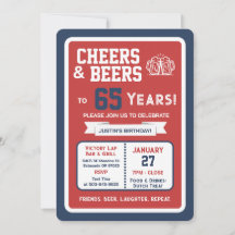 Bar sportif Joyeux anniversaire et bières pour 65 