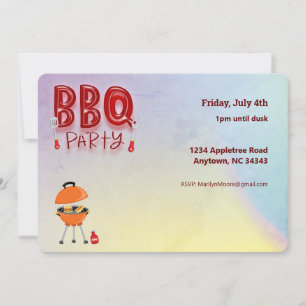 Invitation Barbecue barbecue Fête Personnalisable été