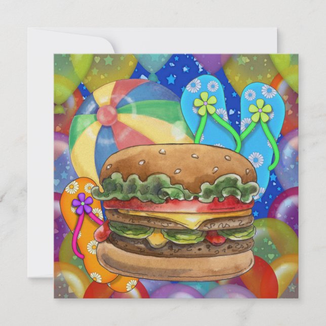 Invitation Barbecue / Cuisinière / Fête - SRF (Devant)