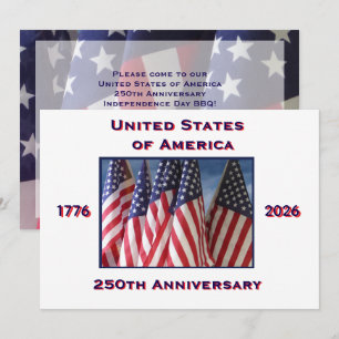 Invitation Barbecue du 4 juillet, 250e anniversaire des États