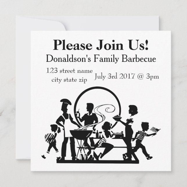Invitation Barbecue familial personnalisé (Devant)
