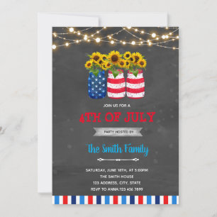 Invitation barbecue tournesol 14 juillet