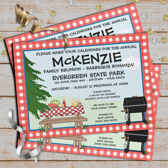 Invitation Barbeque de réunion familiale (Créateur téléchargé)