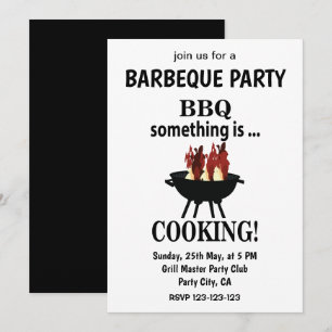 Invitation Barbeque moderne fête d'été barbecue