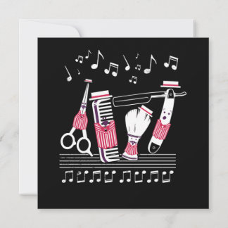 Invitation Barbershop Quartet From Hairdresser Tools Gift