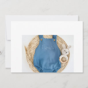 Invitation Barboteuse bébé imprimé overall bleu mignon – Nouv