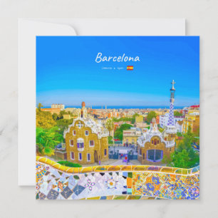 Invitation Barcelone, Espagne - Parc Guell Mosaïque Gaudi