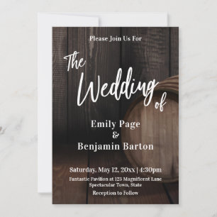 Invitation Baril de vin de bois Décontracté écriture manuscri