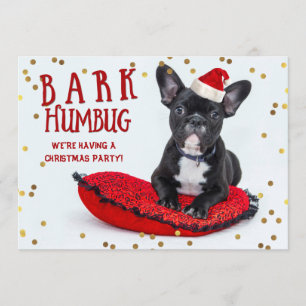 Invitation BARK Humbug mignonne Bulldog Noël Party