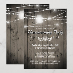 Invitation Barnwood illumine le parti rustique du réchauffeme