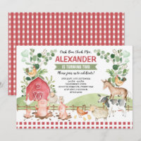 Barnyard Farm Animaux verdure fête d'anniversaire