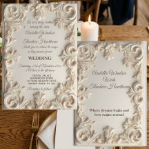 Baroque Luxe Mariage Motif de Rinceaux de Feuilles