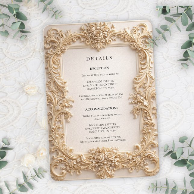 Invitation Baroque QR Code Details Wedding Enclosure Card (Baroque QR Code Details Wedding Enclosure Card)