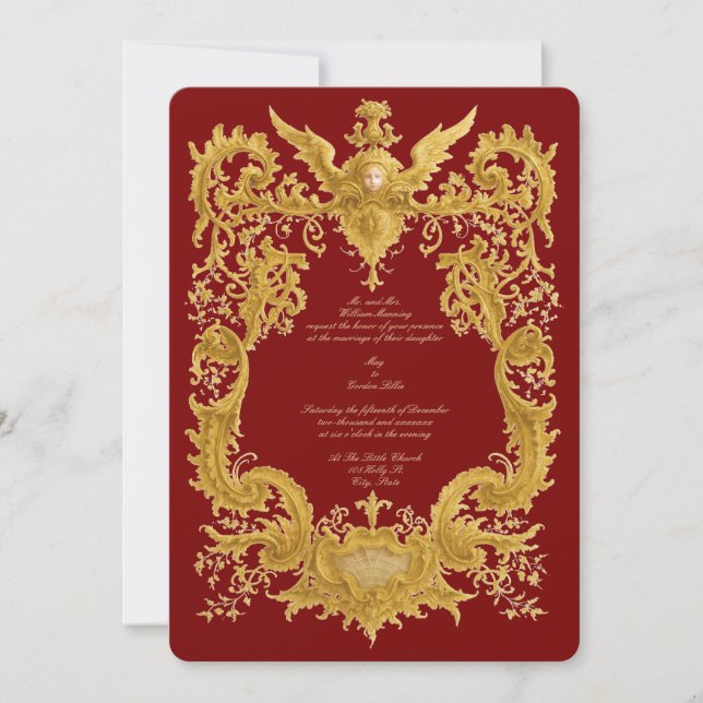 Invitation Baroque Rococo Color Cartouche Wedding (Devant)