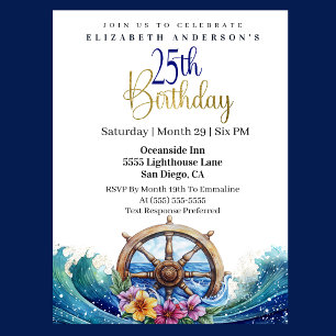 Invitation Barre à roue de voilier 25e anniversaire