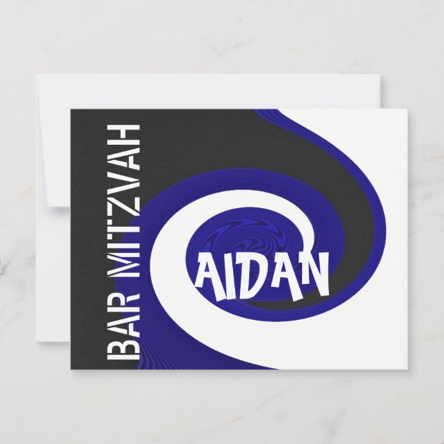 Invitation Barre à vagues bleues Mitzvah (Devant)