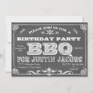 Invitation Barre de fête d'anniversaire B Que