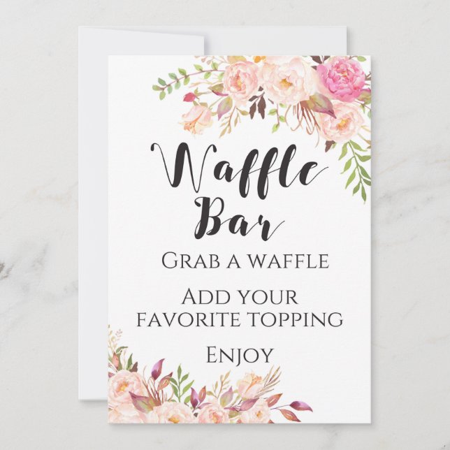 Invitation Barre de gaufre fleurie Boho Signe 5x7" Taille (Devant)