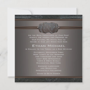 Invitation Barre en cuir noir russe Mitzvah