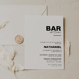 Invitation Barre Formelle Élégante Minimaliste Mitzvah