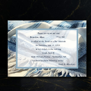 Invitation Barre Mitzvah Aquarelle Tallit 4