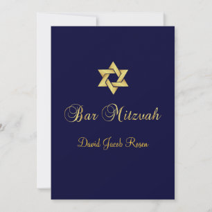 Invitation Barre Mitzvah/noir/or/do-it-yourself couleur arriè