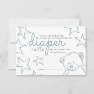 Invitation Barreau bleu minimal Baby shower de l'ours en tour