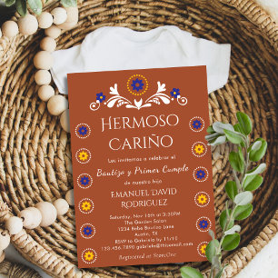 Invitation Barro Floral Cielito Lindo Bautizo y Primer Cumple