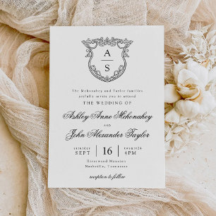 Invitation Barroque Crest Mariage