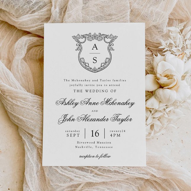 Invitation Barroque Crest Mariage (Créateur téléchargé)