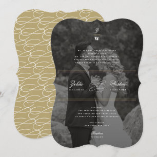 Invitation Bars classiques Double Monogramme Mariage photo mo
