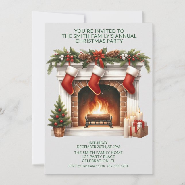 Invitation Bas de cheminée Présente la Fête Verte (Devant)