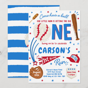 Invitation Baseball 1er Home Run Anniversaire