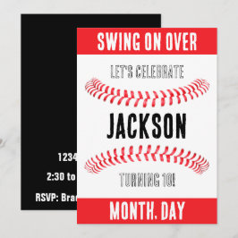 Invitation Baseball Anniversaire Fête Nom personnalisé Lieu