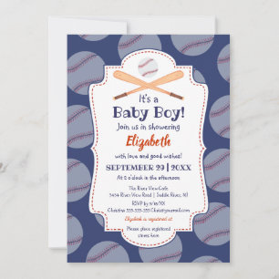 Invitation Baseball Bat Ball Stamp C'Est Un Baby shower Garço
