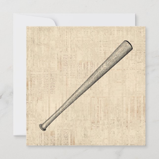 Invitation Baseball Bat Sports Art Design (Devant)